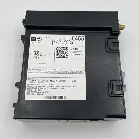 2015 Chevrolet Silverado Satellite Radio Receiver Module P: 13506455 OEM - Picture 3 of 3